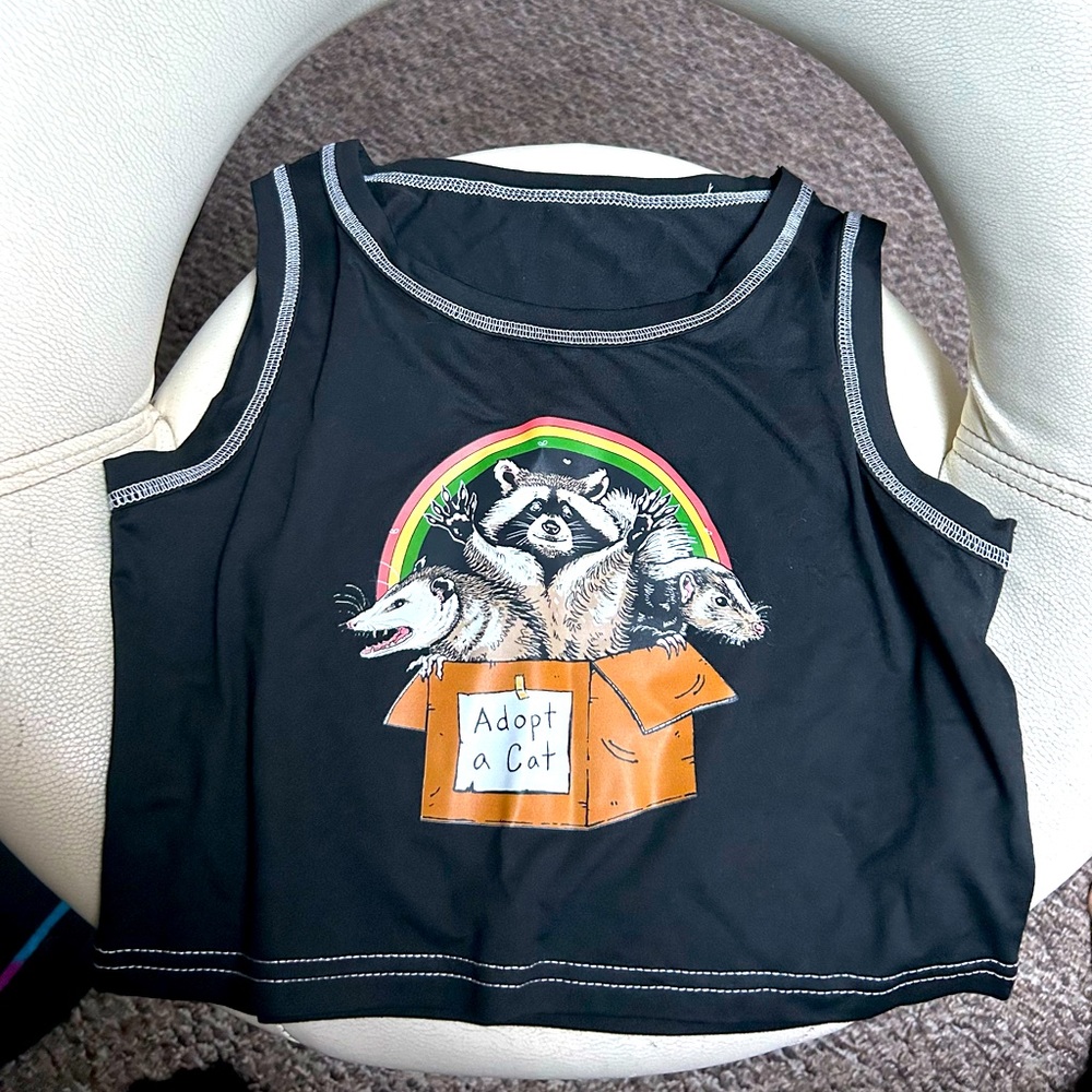 Funny “Adopt A Cat” Crop Top